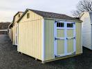 10x10 Economy Shed Cream LP SmartSide Siding with White Trim