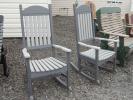 Set of Porch Rockers in Light Grey and Dark Grey Poly Lumber